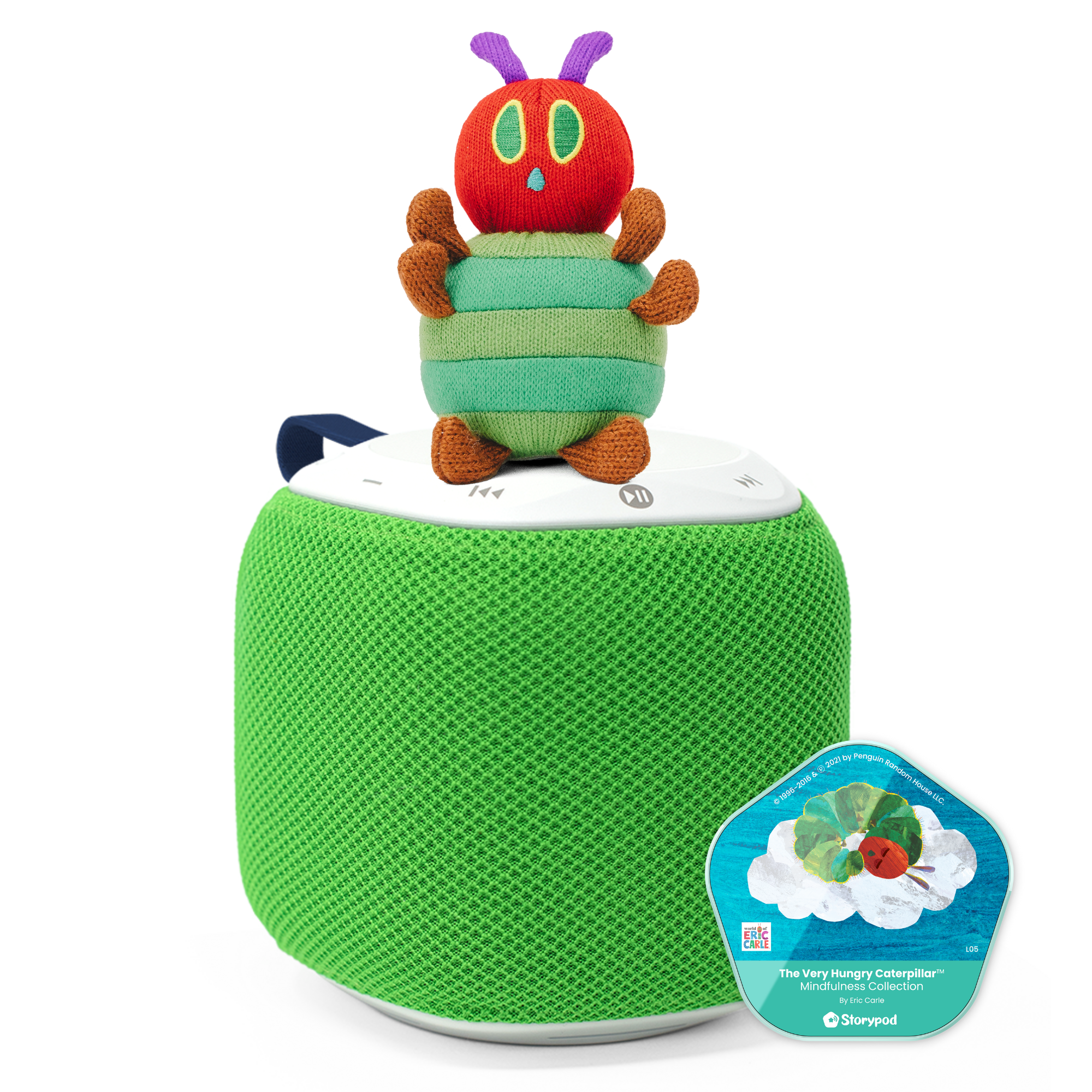 Storypod's Colors and Jungle Animals learning set with book, animal cards, and plush toy.