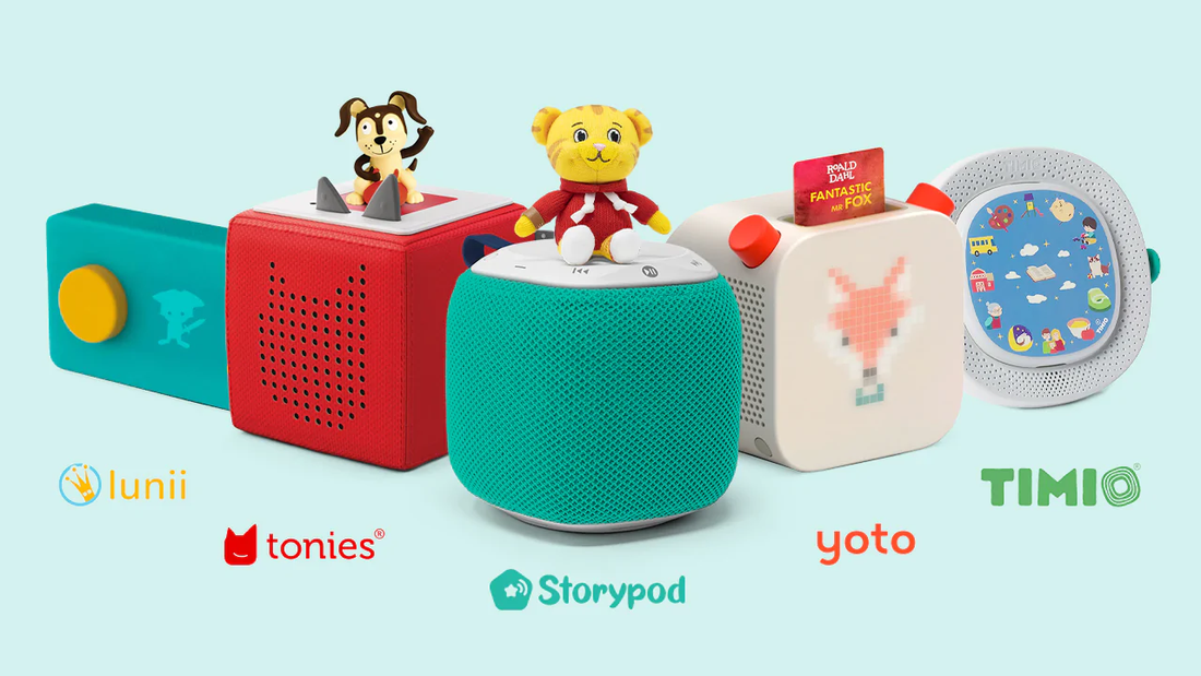 Comparing Kid's Audio Players: Toniebox, Yoto, Storypod, Timio, & Lunii