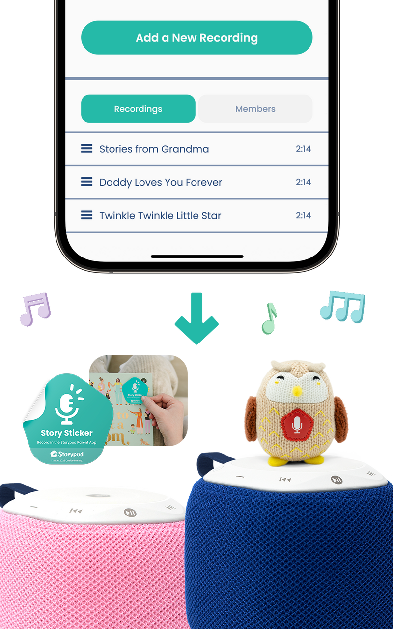 Record your own songs and stories using the Storypod app