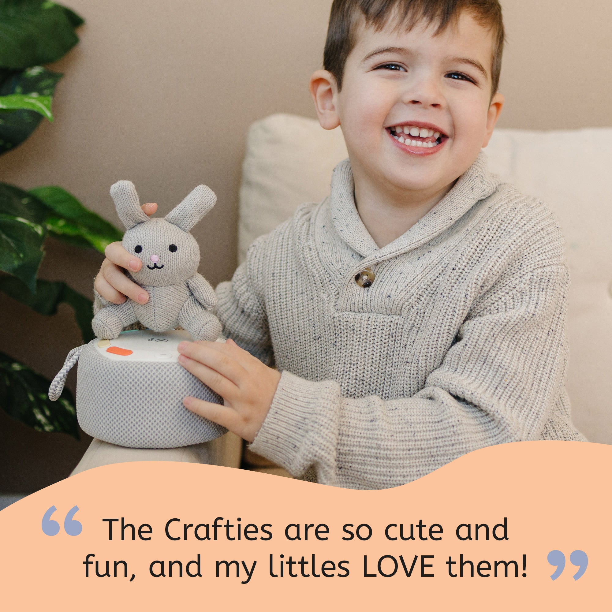 Skyler Sloth Yarn Plush Toy | Educational Audio Speaker for Kids