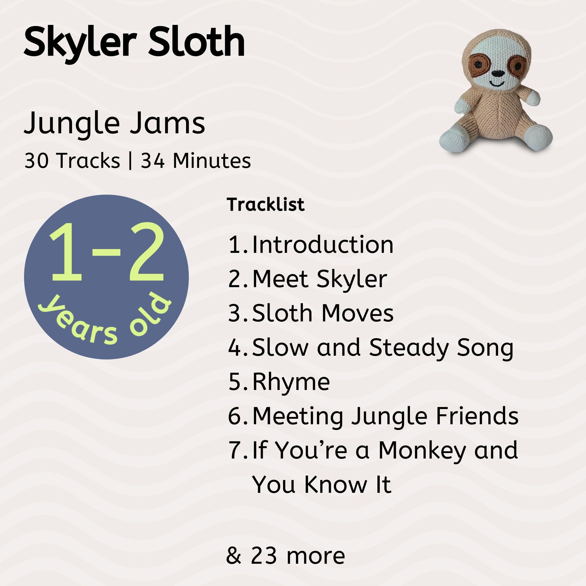 Skyler Sloth Yarn Plush Toy | Educational Audio Speaker for Kids